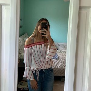 off the shoulder long sleeve top